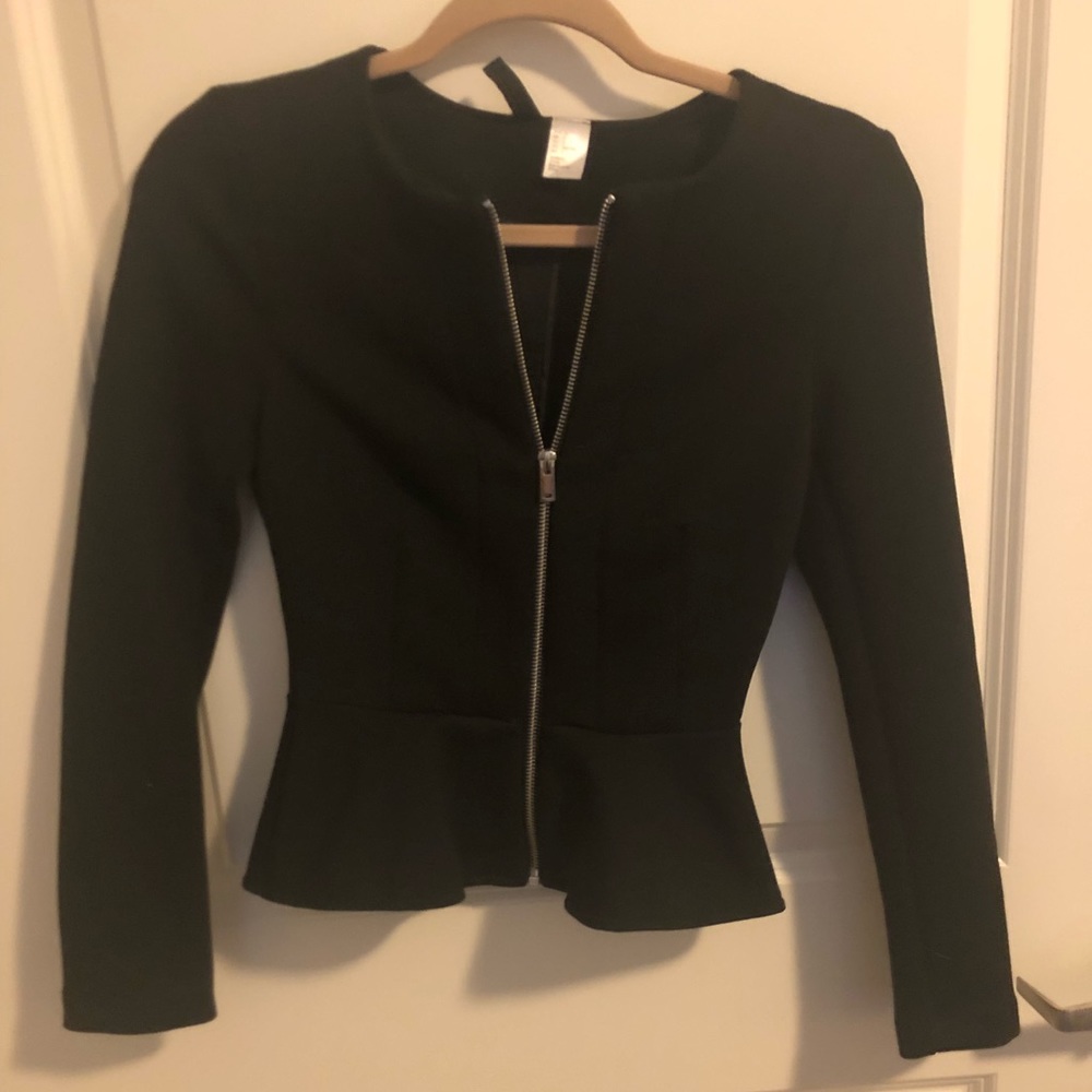 Black peplum blazer
